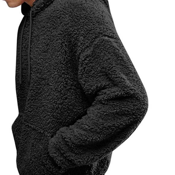 Mens Sherpa Pullover Fleece Over Sized Hoodie - Picture 2 of 6